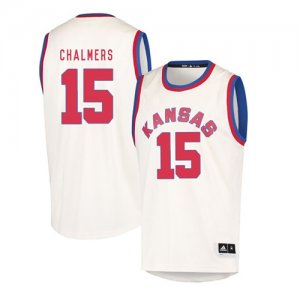 Kansas Jayhawks #15 Mario Chalmers Cream Throwback College Basketball Jersey