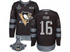Mens Adidas Pittsburgh Penguins #16 Eric Fehr Premier Black 1917-2017 100th Anniversary 2017 Stanley Cup Champions NHL Jersey