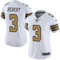 Women's Nike New Orleans Saints #3 Bobby Hebert Limited White Rush NFL Jersey