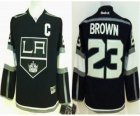 Youth jerseys los angeles kings #23 brown black[patch C]