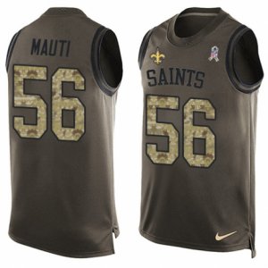 Mens Nike New Orleans Saints #56 Michael Mauti Limited Green Salute to Service Tank Top NFL Jersey