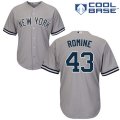 Men's Majestic New York Yankees #43 Austin Romine Replica Grey Road MLB Jersey