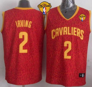 NBA Cleveland Cavaliers #2 Kyrie Irving Red Crazy Light The Finals Patch Stitched Jerseys