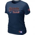 Women MLB Houston Astros D.Blue Nike Short Sleeve Practice T-Shirt