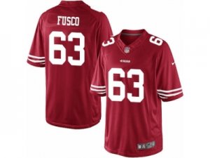 Mens Nike San Francisco 49ers #63 Brandon Fusco Limited Red Team Color NFL Jersey