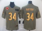 Nike Bears #34 Walter Payton 2019 Olive Gold Salute To Service Limited Jersey