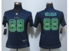 Women New Nike Seattle Seahawks #88 Graham Navy Blue Strobe Jerseys