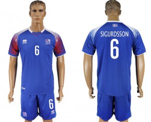 Iceland 6 SIGURDSSON Home 2018 FIFA World Cup Soccer Jersey