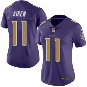 Women\'s Nike Baltimore Ravens #11 Kamar Aiken Limited Purple Rush NFL Jersey