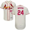 Mens Majestic St. Louis Cardinals #24 Whitey Herzog Cream Flexbase Authentic Collection MLB Jersey