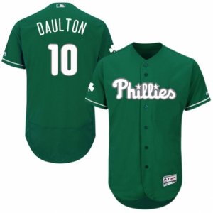 Men\'s Majestic Philadelphia Phillies #10 Darren Daulton Green Celtic Flexbase Authentic Collection MLB Jersey