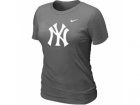 Women MLB New York Yankees Heathered D.Grey Nike Blended T-Shirt