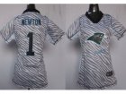 Nike Women Carolina Panthers #1 Cam Newton Womens FEM FAN Zebra Jerseys