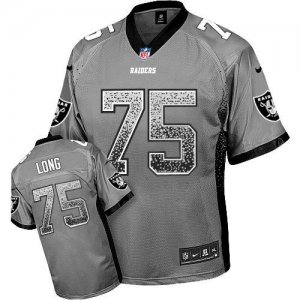 Nike Oakland Raiders #75 Howie Long Grey Jersey(Elite Drift Fashion)