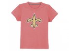 nike orleans saints authentic logo youth T-Shirt pink