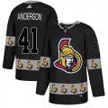Senators #41 Craig Anderson Black Team Logos Fashion Adidas Jersey