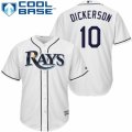 Mens Majestic Tampa Bay Rays #10 Corey Dickerson Authentic White Home Cool Base MLB Jersey