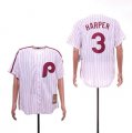 Phillies #3 Bryce Harper White Cooperstown Collection Jersey