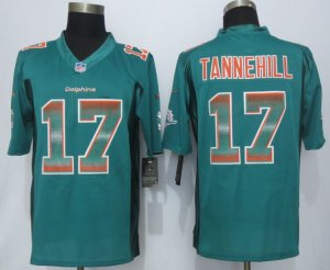 2015 New Nike Miami Dolphins #17 Tannehill Green Strobe Jerseys(Limited)