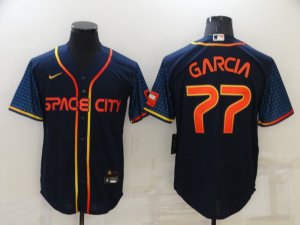 Astros #77 Luis Garcia Navy Nike 2022 City Connect Cool Base Jerseys