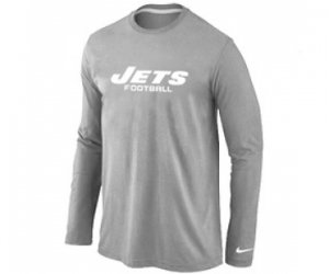 Nike New York Jets Authentic font Long Sleeve T-Shirt Grey