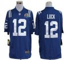 Nike Colts #12 Andrew Luck Royal Blue With Hall of Fame 50th Patch NFL Elite Jersey