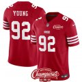 Men's San Francisco 49ers #92 Chase Young Red 2023 F.U.S.E. NFC West Champions Football Stitched Jersey