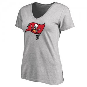 Womens Tampa Bay Buccaneers Pro Line Primary Team Logo Slim Fit T-Shirt Grey