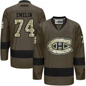 Montreal Canadiens #74 Alexei Emelin Green Salute to Service Stitched NHL Jersey