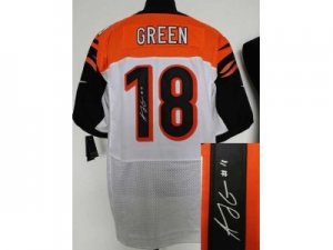 Nike jerseys cincinnati bengals #18 green white[Elite signature]