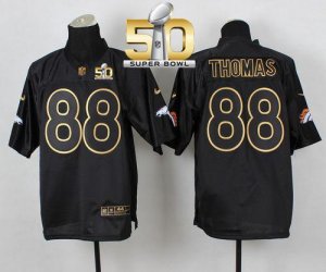 Nike Denver Broncos #88 Demaryius Thomas Black Gold No. Fashion Super Bowl 50 Men Stitched NFL Elite Jersey