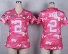 Nike Women Atlanta Falcons #2 Matt Ryan Salute to Service New Pink Camo jerseys