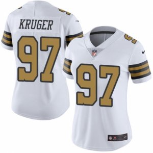 Women\'s Nike New Orleans Saints #97 Paul Kruger Limited White Rush NFL Jersey