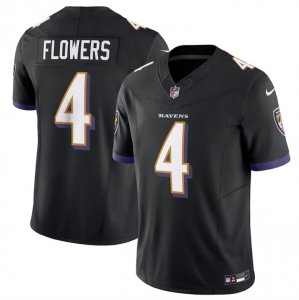 Men\'s Baltimore Ravens #4 Zay Flowers Black 2023 F.U.S.E. Vapor Limited Football Stitched Jersey