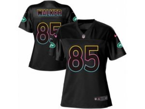 Women Nike New York Jets #85 Wesley Walker Game Black Fashion NFL Jersey