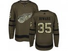 Youth Adidas Detroit Red Wings #35 Jimmy Howard Green Salute to Service Stitched NHL Jersey