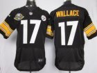 Nike NFL Pittsburgh Steelers #17 Mike Wallace Black Jerseys W 80 Anniversary Patch(Elite)