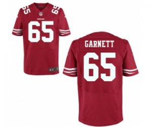 Men\'s Nike San Francisco 49ers #65 Joshua Garnett Elite Red Team Color NFL Jersey