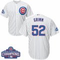 Youth Majestic Chicago Cubs #52 Justin Grimm Authentic White Home 2016 World Series Champions Cool Base MLB Jersey