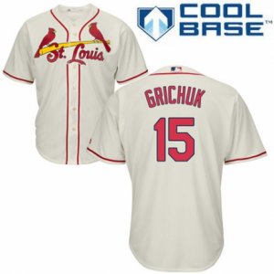 Mens Majestic St. Louis Cardinals #15 Randal Grichuk Authentic Cream Alternate Cool Base MLB Jersey