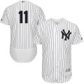 Men's Majestic New York Yankees #11 Brett Gardner White Navy Flexbase Authentic Collection MLB Jersey