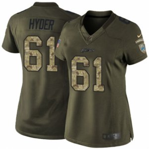 Women\'s Nike Detroit Lions #61 Kerry Hyder Limited Green Salute to Service NFL Jersey