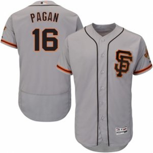 Mens Majestic San Francisco Giants #16 Angel Pagan Gray Flexbase Authentic Collection MLB Jersey