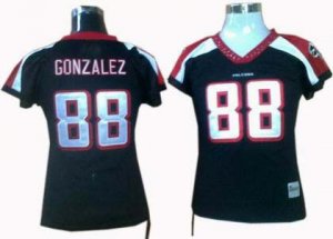 women Atlanta Falcons 88# Tony Gonzalez Black