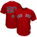 Red Sox #50 Mookie Betts Scarlet 2018 World Series Cool Base Player Number Jersey