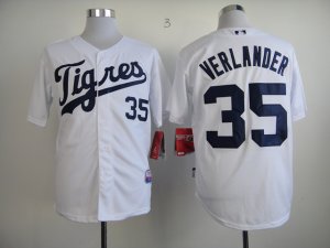 MLB Detroit Tigers #35 Justin Verlander White Jerseys