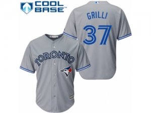 Mens Majestic Toronto Blue Jays #37 Jason Grilli Replica Grey Road MLB Jersey