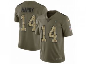 Men Nike Atlanta Falcons #14 Justin Hardy Limited Olive Camo 2017 Salute to Service NFL Jersey