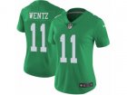 Women Nike Philadelphia Eagles #11 Carson Wentz Limited Green Rush NFL Jersey