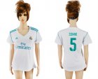 2017-18 Real Madrid 5 ZIDANE Home Women Soccer Jersey